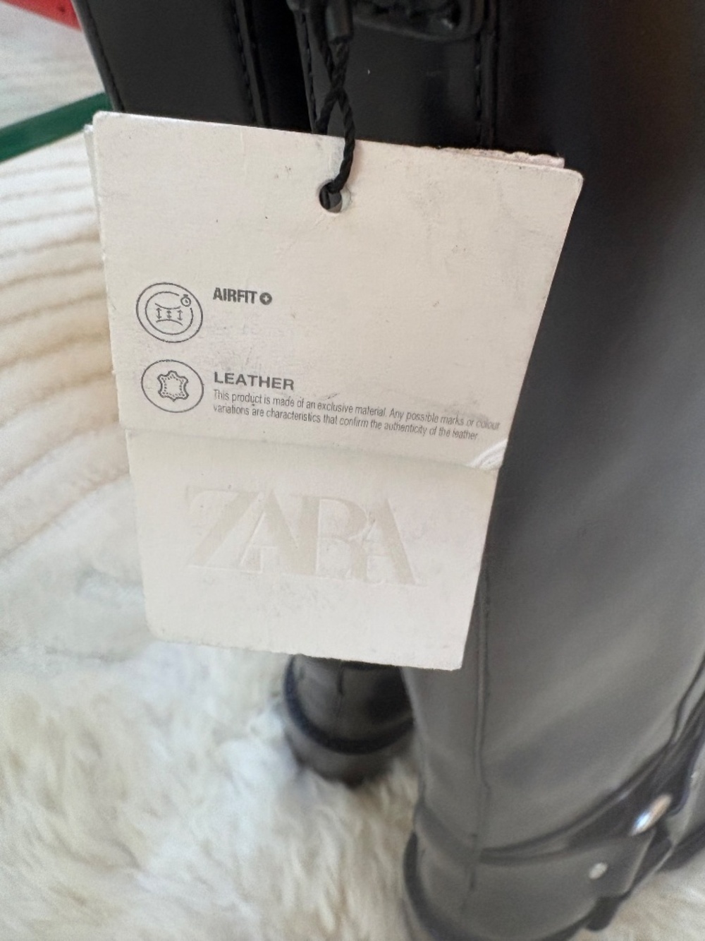 Zara size 40 new with tags black leather heeled biker boots - Picture 5 of 5
